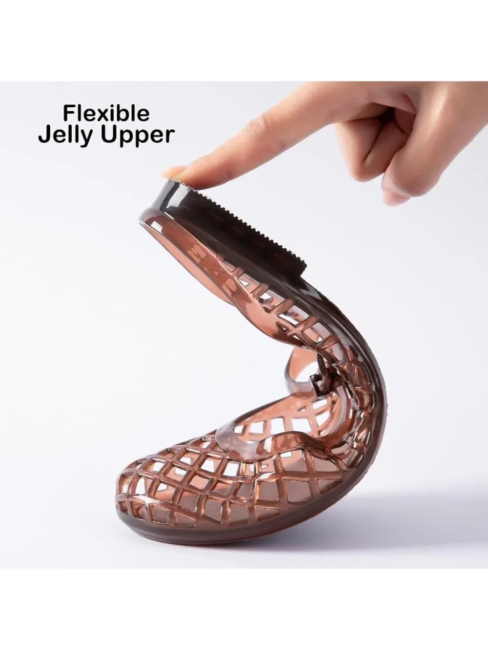 Women Chocolate Mary Jane Jelly Mule Flat Sandals Waterproof Beach Pool Comfort